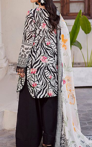 Nureh Off White/Black Lawn Suit | Pakistani Lawn Dress in USA- Image 2