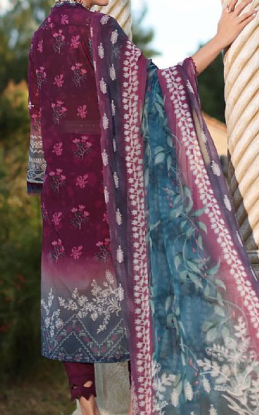 Nureh Wine Berry Lawn Suit | Pakistani Lawn Dress in USA- Image 2