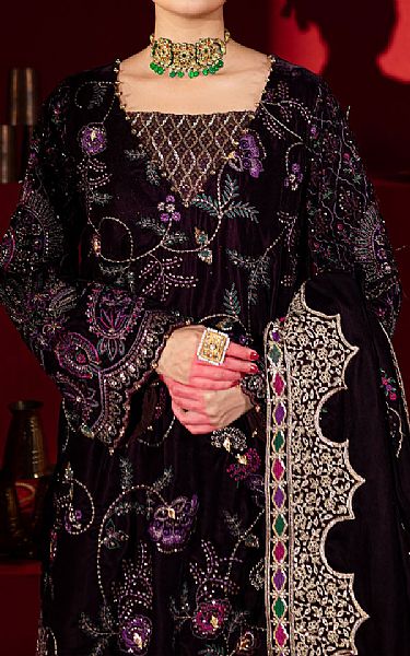 Nureh Purple Velvet  Suit | Pakistani Winter Dresses in USA- Image 2