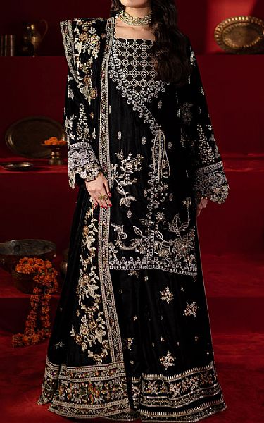 Nureh Black Velvet  Suit | Pakistani Winter Dresses in USA- Image 1