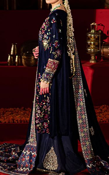 Nureh Dark Blue Velvet  Suit | Pakistani Winter Dresses in USA- Image 2