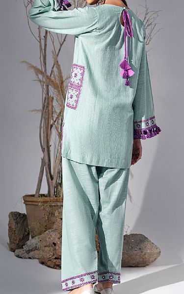 Nuriyaa Sky Blue Khaddar Suit (2 Pcs) | Pakistani Pret Wear Clothing by Nuriyaa- Image 2