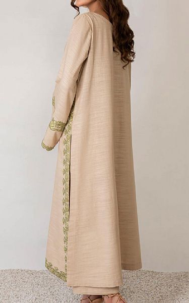 Nuriyaa Ivory Linen Suit (2 Pcs) | Pakistani Pret Wear Clothing by Nuriyaa- Image 2