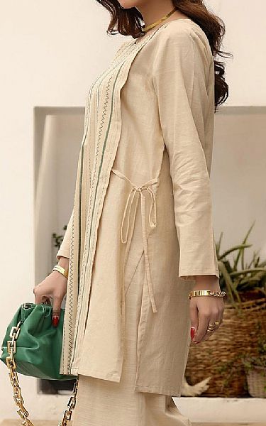 Nuriyaa Ivory Lawn Suit (2 Pcs) | Pakistani Pret Wear Clothing by Nuriyaa- Image 2
