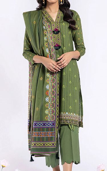 Orient Asparagus Green Lawn Suit | Pakistani Dresses in USA- Image 1