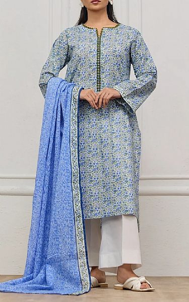 Orient Blue/Off White Lawn Suit | Pakistani Lawn Dress in USA- Image 1