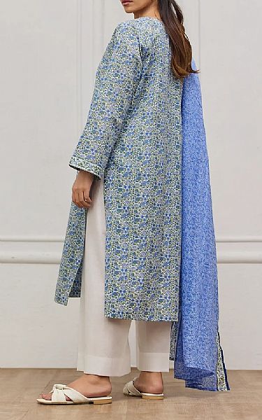 Orient Blue/Off White Lawn Suit | Pakistani Lawn Dress in USA- Image 2