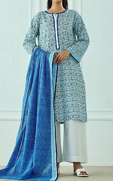 Orient Blue/Off White Lawn Suit | Pakistani Lawn Dress in USA- Image 1
