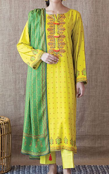 Orient Yellow Linen Suit | Pakistani Winter Dresses- Image 1