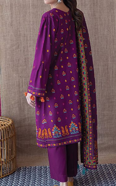 Orient Egg Plant Cotton Suit | Pakistani Winter Dresses- Image 2