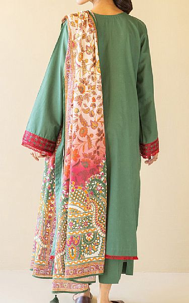 Orient Pastel Green Cambric Suit | Pakistani Winter Dresses- Image 2