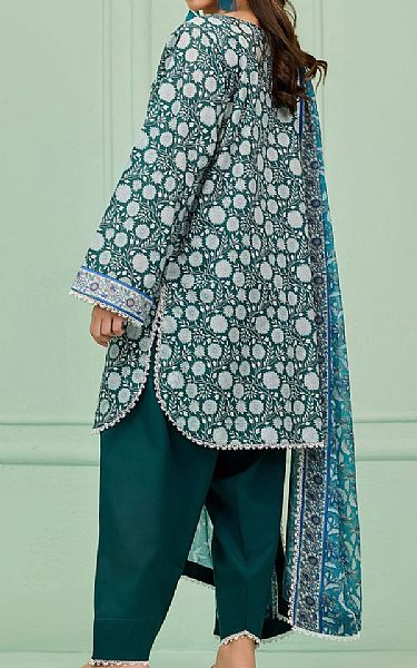Orient Bottle Green/Off White Lawn Suit | Pakistani Lawn Dress in USA- Image 2