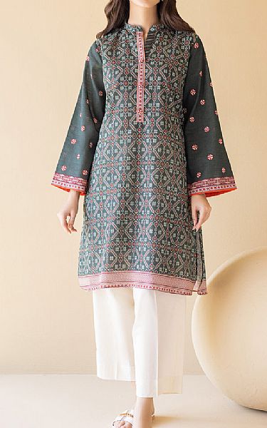 Orient Dark Grey Khaddar Kurti | Pakistani Winter Dresses- Image 1