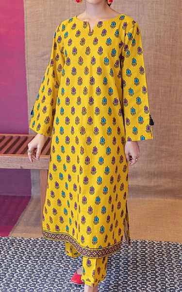 Orient Golden Yellow Khaddar Suit (2 Pcs) | Pakistani Dresses in USA- Image 1