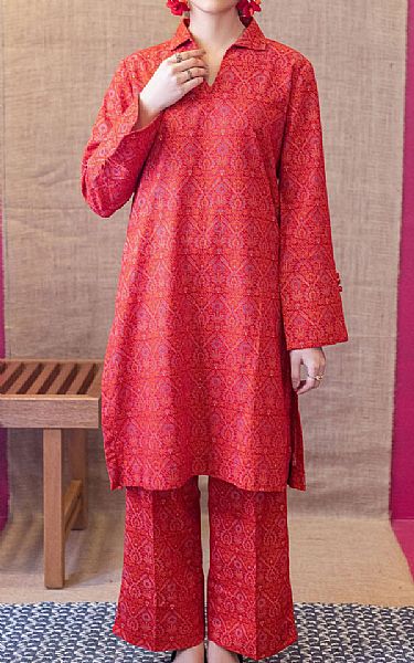 Orient Alizarin Crimson Khaddar Suit (2 Pcs) | Pakistani Dresses in USA- Image 1
