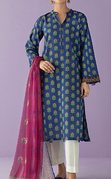 Orient Royal Blue Lawn Suit (2 Pcs) | Pakistani Lawn Suits- Image 1