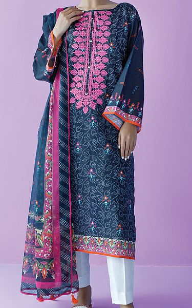 Orient Teal Blue Lawn Suit (2 Pcs) | Pakistani Lawn Suits- Image 1