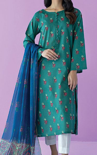 Orient Teal Lawn Suit (2 Pcs) | Pakistani Lawn Suits- Image 1