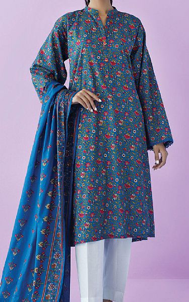 Orient Denim Blue Lawn Suit (2 Pcs) | Pakistani Lawn Suits- Image 1