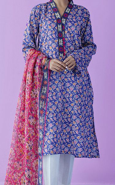 Orient Cornflower Blue Lawn Suit (2 Pcs) | Pakistani Lawn Suits- Image 1
