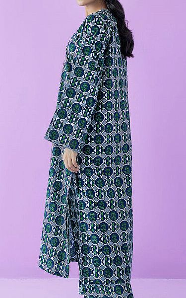 Green/Denim Blue Lawn Suit (2 Pcs) | Orient Pakistani Lawn Suits