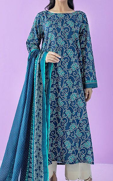 Teal Blue Lawn Suit (2 Pcs) | Orient Pakistani Lawn Suits