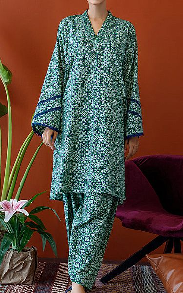 Orient Sea Green Khaddar Suit (2 Pcs) | Pakistani Winter Dresses- Image 1