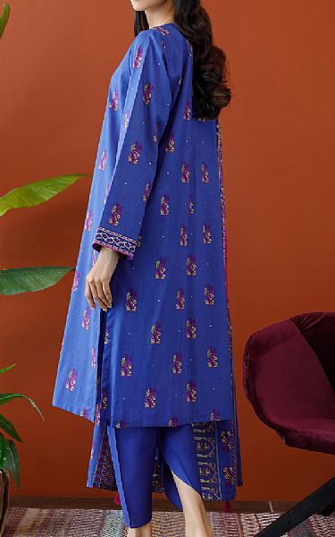 Orient Chambray Blue Cambric Suit | Pakistani Winter Dresses- Image 2
