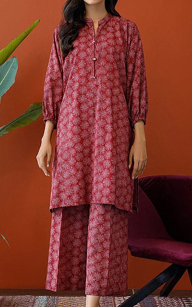Orient Maroon Khaddar Suit (2 Pcs) | Pakistani Winter Dresses- Image 1