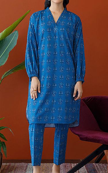 Orient Bright Blue Khaddar Suit (2 Pcs) | Pakistani Winter Dresses- Image 1