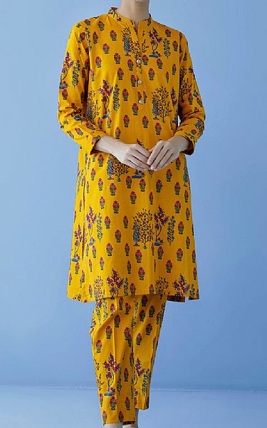 Orient Orange Cambric Suit (2 Pcs) | Pakistani Lawn Suits- Image 1