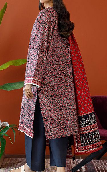Orient Mauve/Black Khaddar Suit | Pakistani Winter Dresses- Image 2