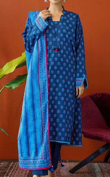 Orient Navy Blue Khaddar Suit | Pakistani Winter Dresses- Image 1