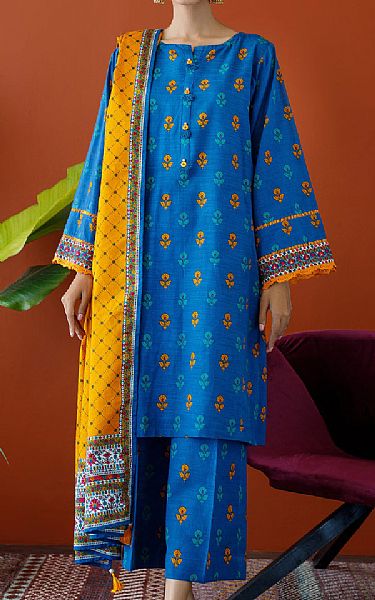Orient Blue Khaddar Suit | Pakistani Winter Dresses- Image 1