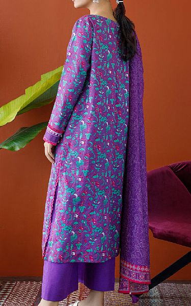 Orient Purple/Turquoise Khaddar Suit | Pakistani Winter Dresses- Image 2