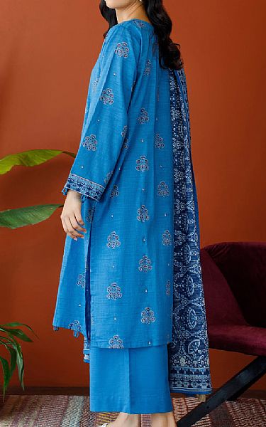 Orient Zinc Blue Cambric Suit | Pakistani Winter Dresses- Image 2