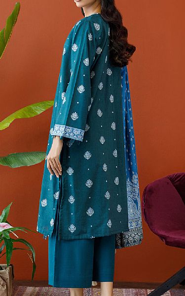 Orient Teal Khaddar Suit | Pakistani Winter Dresses- Image 2