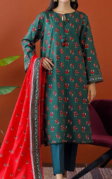 Orient Teal Khaddar Suit | Pakistani Winter Dresses- Image 1