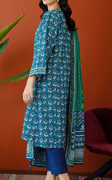 Orient Teal Blue Khaddar Suit | Pakistani Winter Dresses- Image 2