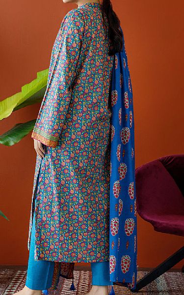 Orient Turquoise Cambric Suit | Pakistani Winter Dresses- Image 2