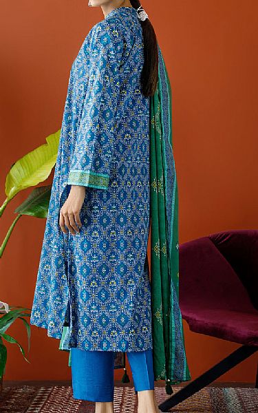 Orient Turquoise Cambric Suit | Pakistani Winter Dresses- Image 2