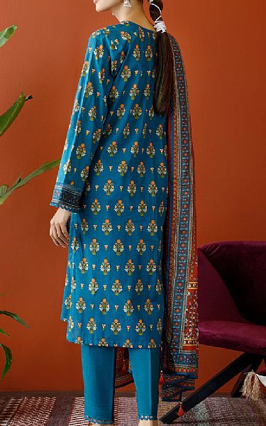 Orient Teal Blue Cambric Suit | Pakistani Winter Dresses- Image 2