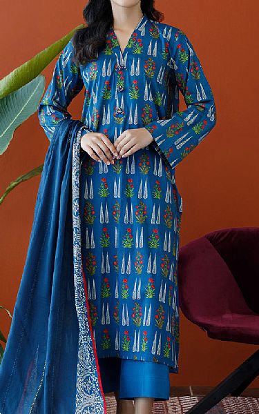 Orient Midnight Blue Cambric Suit | Pakistani Winter Dresses- Image 1