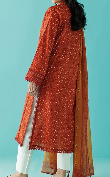 Orient Bright Orange Lawn Suit (2 pcs) | Pakistani Lawn Suits- Image 2