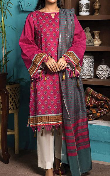 Orient Magenta Khaddar Suit (2 Pcs) | Pakistani Dresses in USA- Image 1