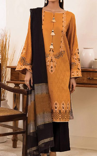 Orient Mustard Jacquard Suit (2 Pcs) | Pakistani Dresses in USA- Image 1