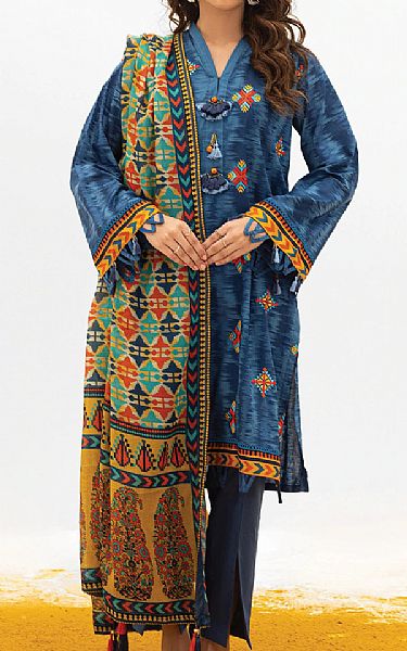 Orient Denim Blue Lawn Suit | Pakistani Dresses in USA- Image 1