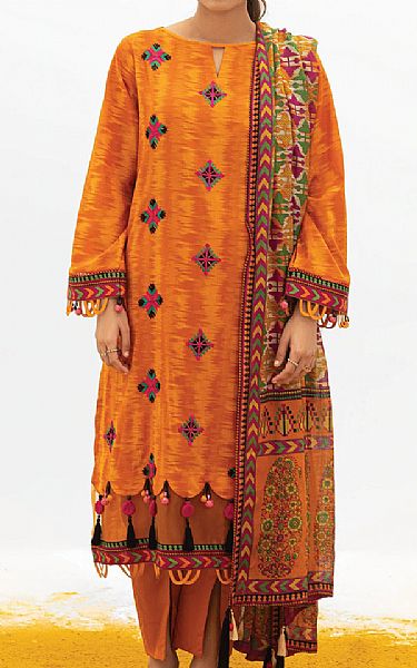 Orient Safety Orange Lawn Suit | Pakistani Dresses in USA- Image 1