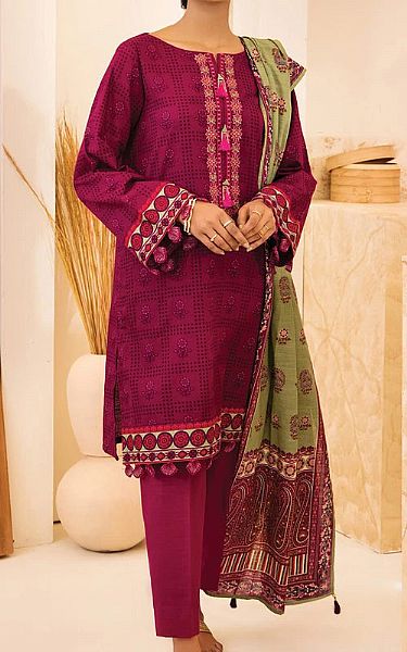 Orient Egg Plant khaddar Suit | Pakistani Dresses in USA- Image 1