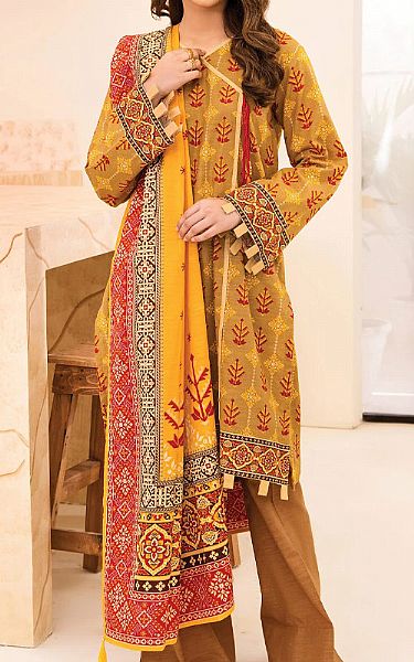 Orient Bronze Khaddar Suit | Pakistani Dresses in USA- Image 1